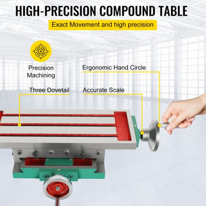 Multifunction Milling Working Table Heavy-Duty Structure, Axis Compound Cross Slide Bench Drill Vise Fixture for Milling