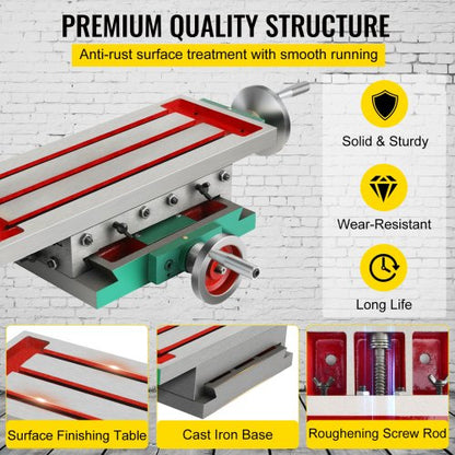 Multifunction Milling Working Table Heavy-Duty Structure, Axis Compound Cross Slide Bench Drill Vise Fixture for Milling