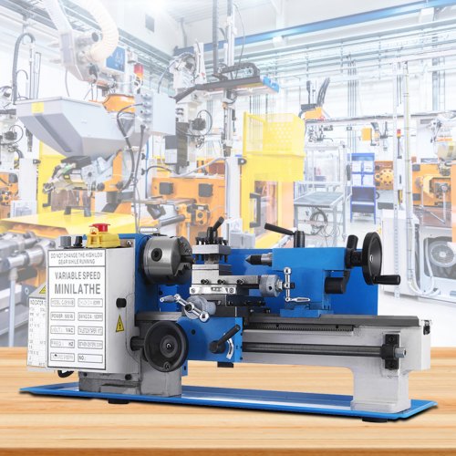 Mini Lathe Precision Bench Top Metal Working Lathe, Variable Speed 2250 RPM for Accurate Metal Cutting & Threading