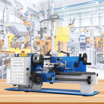 Mini Lathe Precision Bench Top Metal Working Lathe, Variable Speed 2250 RPM for Accurate Metal Cutting & Threading