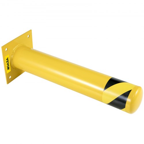 Heavy-Duty Steel Safety Bollard, Yellow Powder Coat Pipe Safety Barrier with Anchor Bolts, Ideal for High-Traffic Zones