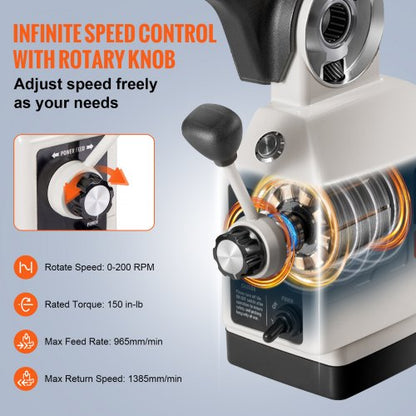 120V Power Table Feed Mill Feeder For Bridgeport  Knee Type Mills 58 End Shaft Diameter 3