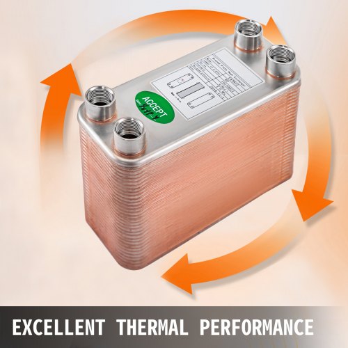60 Plates Brazed Plate Heat Exchanger 316L Stainless Steel 12 BSP FPT Ports  EATB12 For Beer Wort C 2