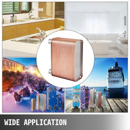 60 Plates Brazed Plate Heat Exchanger 316L Stainless Steel 12 BSP FPT Ports  EATB12 For Beer Wort C 7