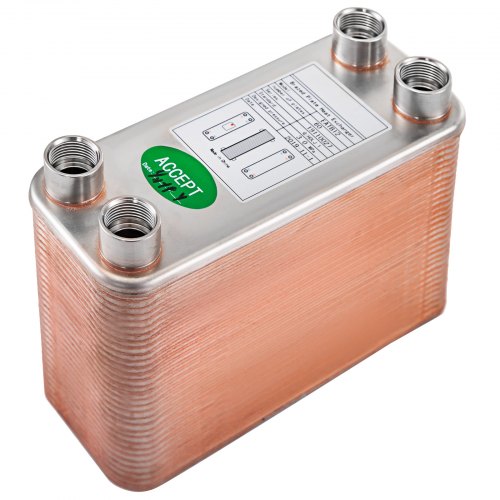 60 Plates Brazed Plate Heat Exchanger 316L Stainless Steel 12 BSP FPT Ports  EATB12 For Beer Wort C 10