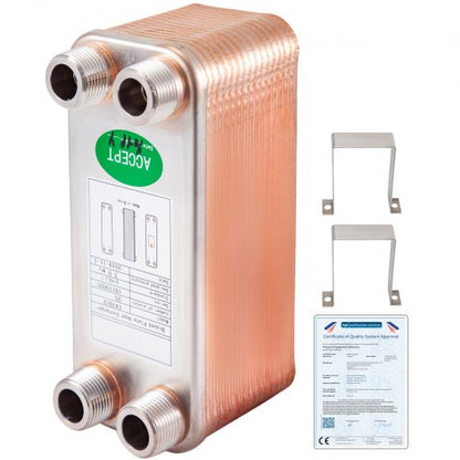 B1230 Brazed Plate Heat Exchanger 30 Plates 316L Stainless Steel 34 MPT Ports For Efficient Hydroni 1
