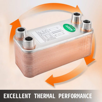 B1230 Brazed Plate Heat Exchanger 30 Plates 316L Stainless Steel 34 MPT Ports For Efficient Hydroni 2