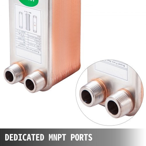 B1230 Brazed Plate Heat Exchanger 30 Plates 316L Stainless Steel 34 MPT Ports For Efficient Hydroni 5