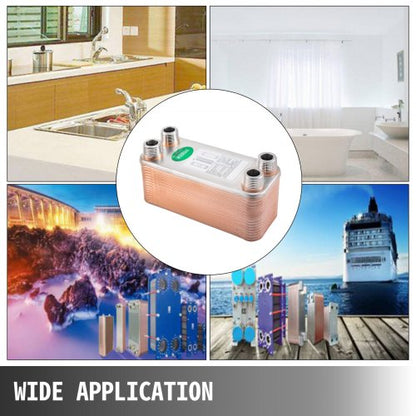 B1230 Brazed Plate Heat Exchanger 30 Plates 316L Stainless Steel 34 MPT Ports For Efficient Hydroni 7