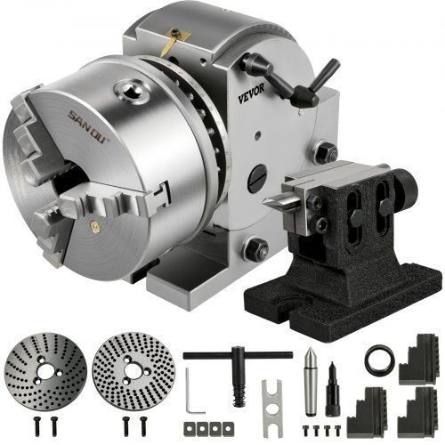 BS1 SemiUniversal Dividing Head With 6 3Jaw Chuck Precision Milling Set For Grinding  Drilling Mach 1