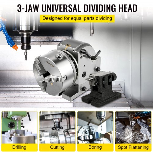 BS1 SemiUniversal Dividing Head With 6 3Jaw Chuck Precision Milling Set For Grinding  Drilling Mach 2