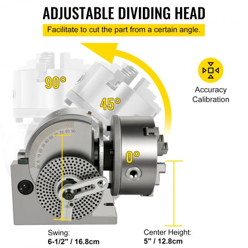 BS1 SemiUniversal Dividing Head With 6 3Jaw Chuck Precision Milling Set For Grinding  Drilling Mach 4
