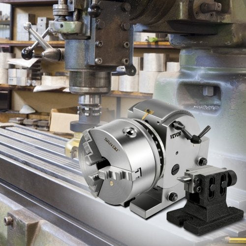 BS-1 Semi-Universal Dividing Head with 6" 3-Jaw Chuck, Precision Milling Set for Grinding & Drilling Machine