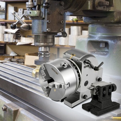 BS-1 Semi-Universal Dividing Head with 6" 3-Jaw Chuck, Precision Milling Set for Grinding & Drilling Machine