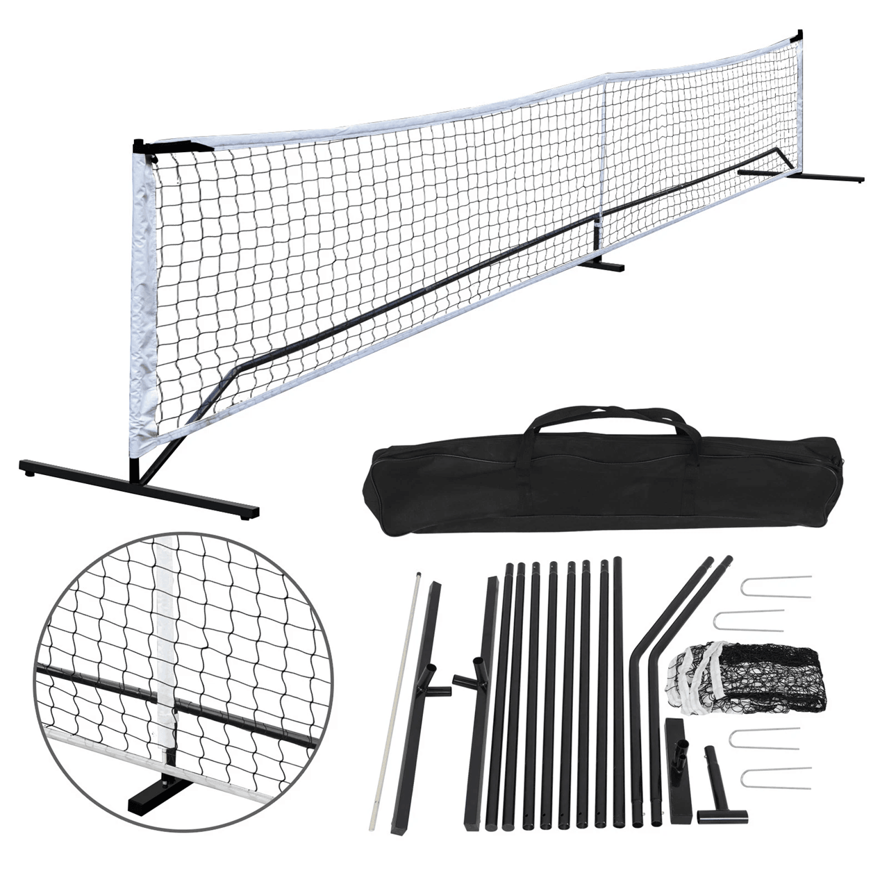 22ft Portable Pickleball and Tennis Net with Stand and Carry Bag for Outdoor Play