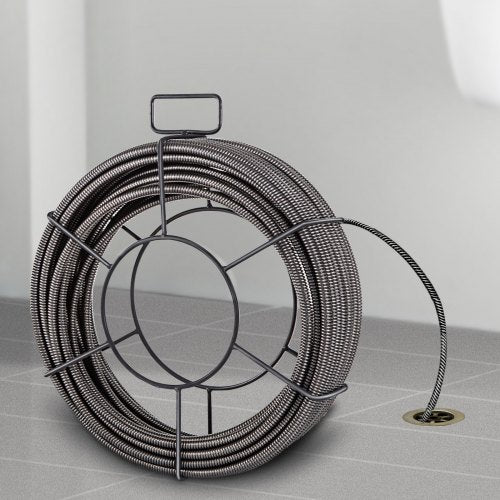 50ft X 12 Drain Cleaning Cable Premium Sewer Drain Auger Snake Pipe With 4 Cutters For Tough Clogs 6