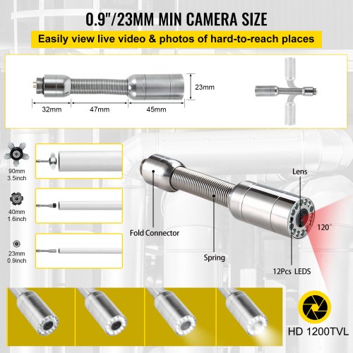 150ft Industrial Endoscope Camera With 9 LCD HD Sewer  Drain Inspection Camera For Home Wall Duct D 4