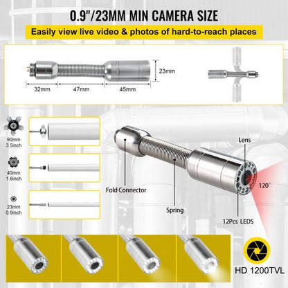 150ft Industrial Endoscope Camera With 9 LCD HD Sewer  Drain Inspection Camera For Home Wall Duct D 4