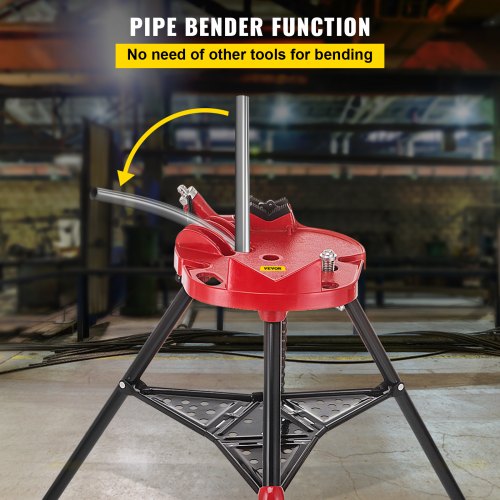 Portable 6 Tripod Pipe Chain Vise Stand Steel Legs Rubber Mounts  Large Base For Stability 5