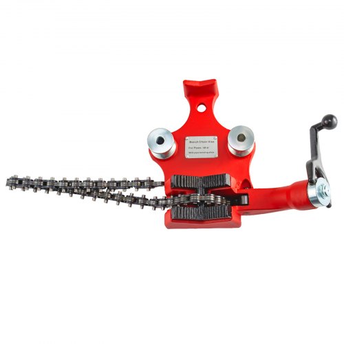 5-Inch Heavy Duty Bench Vise, Cast Iron Chain Pipe Clamp with Neoprene-Coated Jaw & Smooth Crank Handle Operation