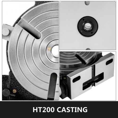 8" Rotary Table for Milling Machine, MT-3 Rotary Table with 360-Degree Precision for Horizontal & Vertical Milling