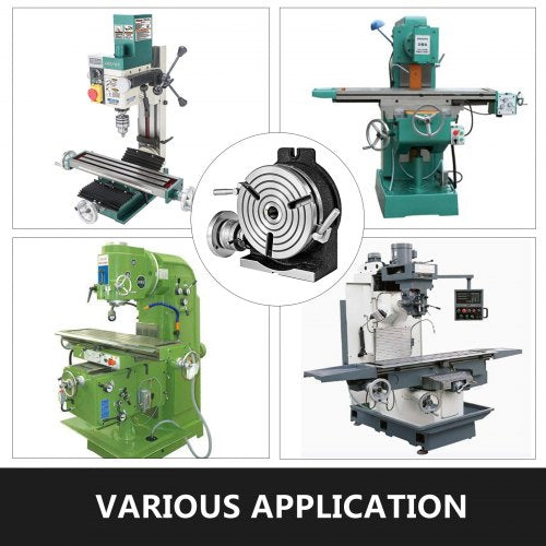 8" Rotary Table for Milling Machine, MT-3 Rotary Table with 360-Degree Precision for Horizontal & Vertical Milling