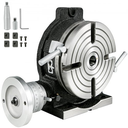 8" Horizontal & Vertical Rotary Table, HV8 Precision 3MT Milling Drilling Machine with Vernier Reading for Boring.