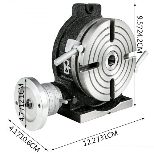 8" Horizontal & Vertical Rotary Table, HV8 Precision 3MT Milling Drilling Machine with Vernier Reading for Boring.
