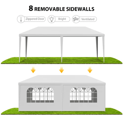 10x30 White Wedding Party Tent With 8 Sidewalls For Outdoor Events 1