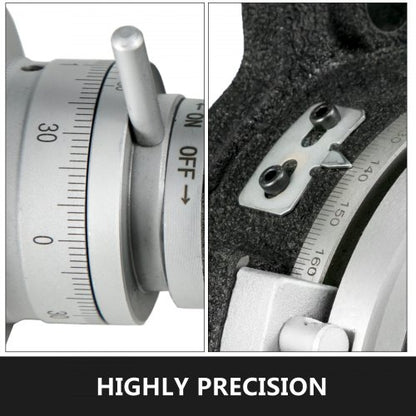 6 Inch Rotary Table for Milling Machine, 4-Slot Horizontal & Vertical Dividing Plates with High Precision