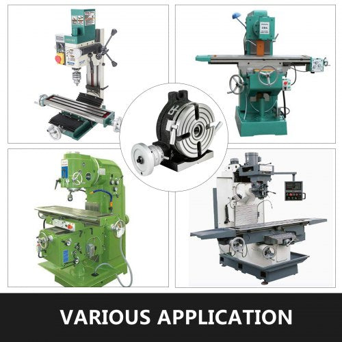 6 Inch Rotary Table for Milling Machine, 4-Slot Horizontal & Vertical Dividing Plates with High Precision