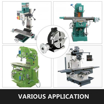 6 Inch Rotary Table for Milling Machine, 4-Slot Horizontal & Vertical Dividing Plates with High Precision