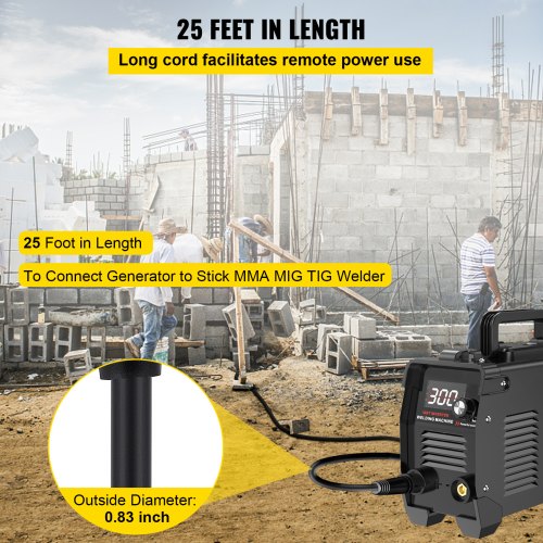 25ft 40Amp Welder Extension Cord 8 Gauge 3Prong Power Cord With NEMA 650 Plug For MIG TIG Lincoln M 4