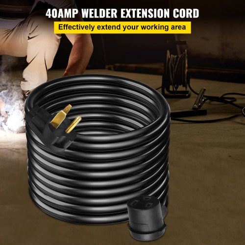 VEVOR Welder Extension Cord 40Amp 50ft 250V Welding Power Cord With NEMA 650 Plug 8 Gauge 3 Prong F 2