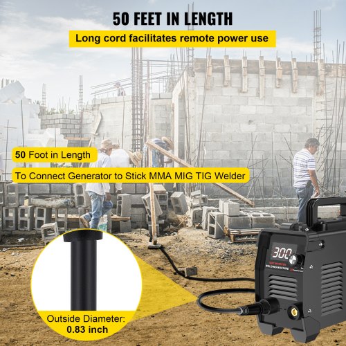VEVOR Welder Extension Cord 40Amp 50ft 250V Welding Power Cord With NEMA 650 Plug 8 Gauge 3 Prong F 4