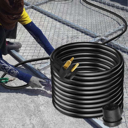 VEVOR Welder Extension Cord 40Amp 50ft 250V Welding Power Cord With NEMA 650 Plug 8 Gauge 3 Prong F 1