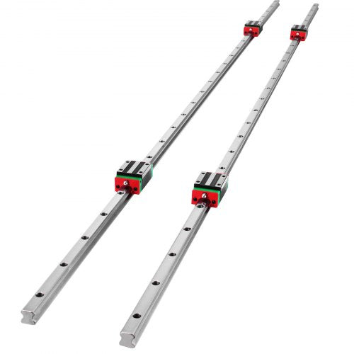 HSR151500mm Linear Rail Guide Set 2x 59 Guideway Rails With 4 Square Carriage Bearing Blocks For CN 1