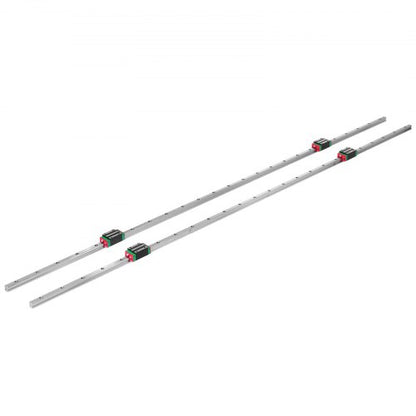 HSR151500mm Linear Rail Guide Set 2x 59 Guideway Rails With 4 Square Carriage Bearing Blocks For CN 8