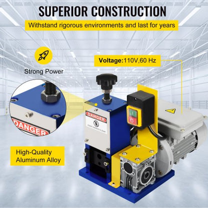 Automatic Electric Wire Stripping Machine 005098 Portable Dark Blue Wire Stripper Tool For Scrap Co 3