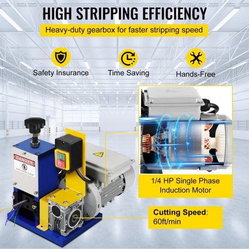 Automatic Electric Wire Stripping Machine 005098 Portable Dark Blue Wire Stripper Tool For Scrap Co 5