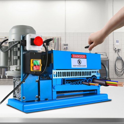Industrial Wire Stripping Machine (0.06"-1.5"), Automatic/Manual Copper Wire Stripper with 11 Channels & 10 Blades