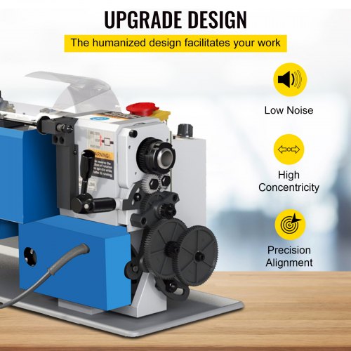 7x12 Metal Lathe Machine 550W HighPrecision Mini Lathe With Variable Speed Nylon Gears  LED Lamp Fo 5