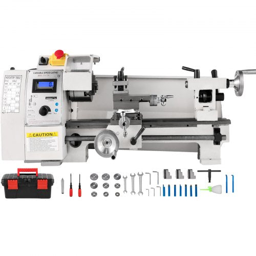 8"x14" Small Metal Lathe, 650W Variable Speed Milling Machine (50-2250 RPM) for Precision Metal Turning & Model Making