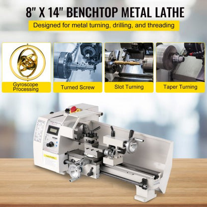 8x14 Small Metal Lathe 650W Variable Speed Milling Machine 502250 RPM For Precision Metal Turning   1