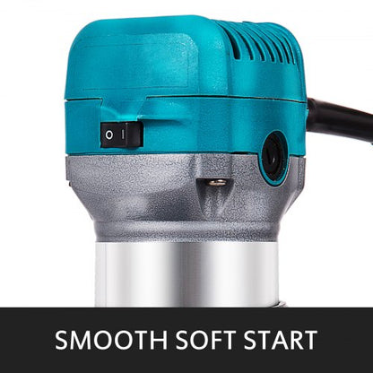 710W Compact Router Trimmer Kit, 1.25HP Variable Speed Wood Router with Fixed/Plunge Base, Max 30,000 RPM for Precision