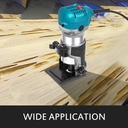 710W Compact Router Trimmer Kit, 1.25HP Variable Speed Wood Router with Fixed/Plunge Base, Max 30,000 RPM for Precision