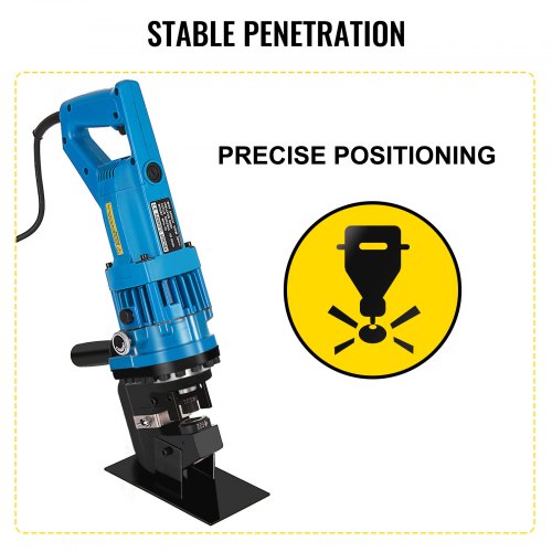 900W Hydraulic Hole Punch Machine, 10-Ton Metal Puncher with 5 Standard Dies for Steel, Iron & Aluminum Plates