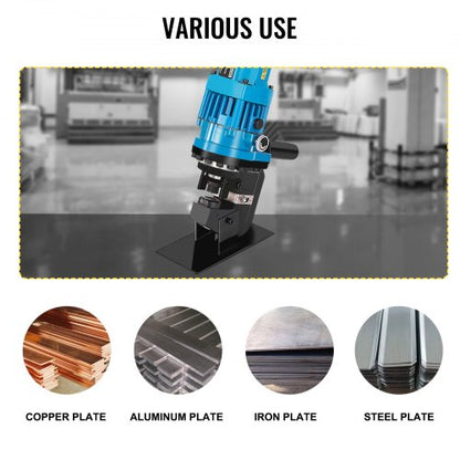 900W Hydraulic Hole Punch Machine, 10-Ton Metal Puncher with 5 Standard Dies for Steel, Iron & Aluminum Plates