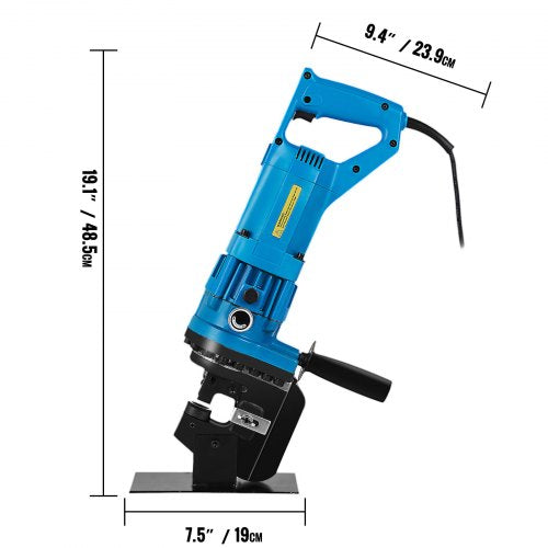 900W Hydraulic Hole Punch Machine, 10-Ton Metal Puncher with 5 Standard Dies for Steel, Iron & Aluminum Plates