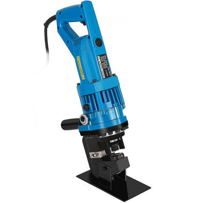 900W Hydraulic Hole Punch Machine, 10-Ton Metal Puncher with 5 Standard Dies for Steel, Iron & Aluminum Plates